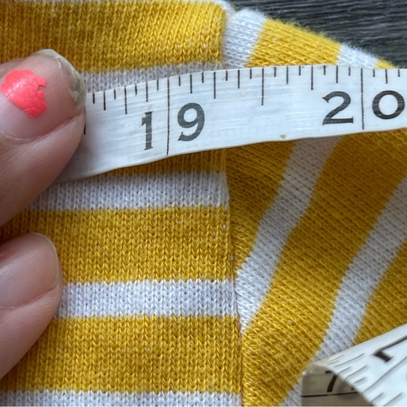 Loft Outlet Yellow/White Stripe Cropped Terrycloth Hooded Sweater Women's Med - Picture 5 of 8